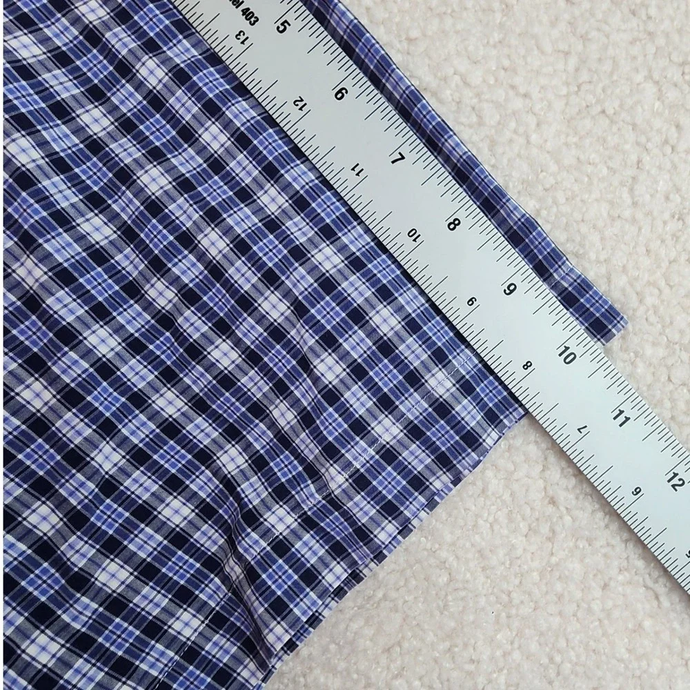 Ralph Lauren Blake Button Down Shirt Mens L Blue White Plaid Short Sleeve Preppy